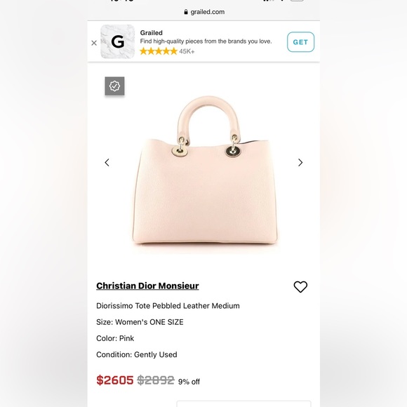 Dior Diorissimo Pebble Leather Rose Poudre - Picture 16 of 16